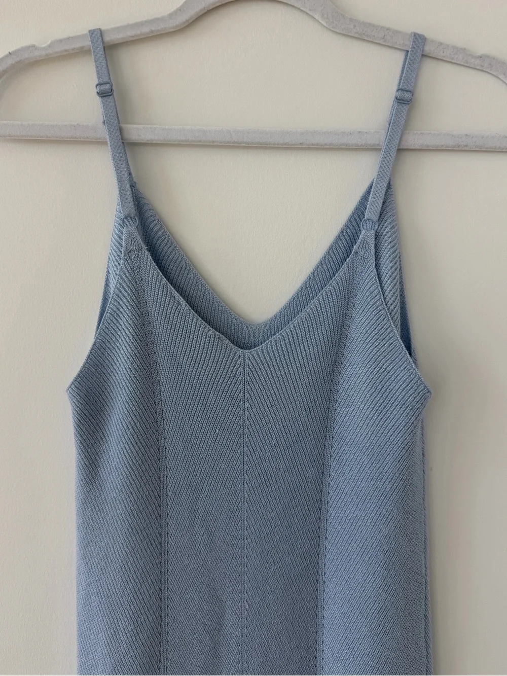 Light Blue Ribbed Maxi Dress - Picture 4 of 4